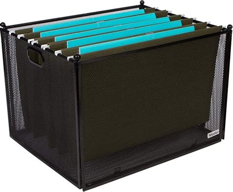 modern black metal mesh file box|Amazon.com : Hanging File Organizer Mesh Box .